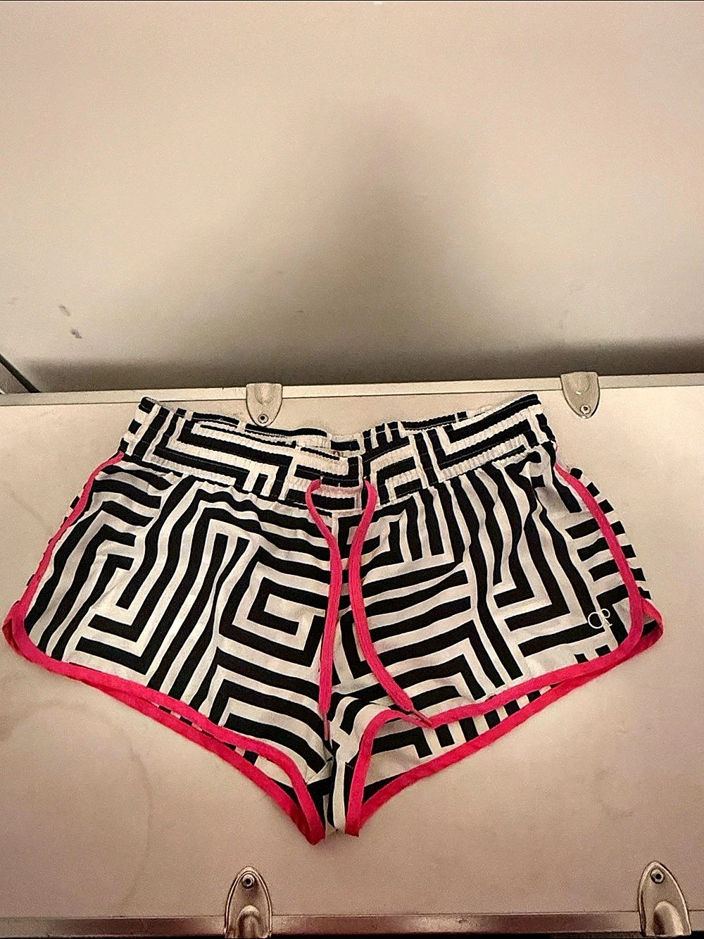Ocean Pacific Geometric swim Shorts Black & Pink Large